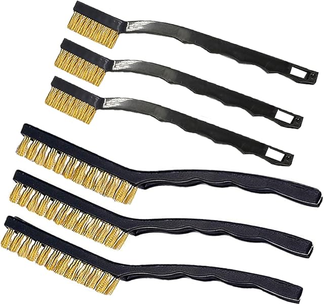 Sayago 6PCS Brass Wire Brush Wire Brushes Set Small Mini Wire Brush (Brass)