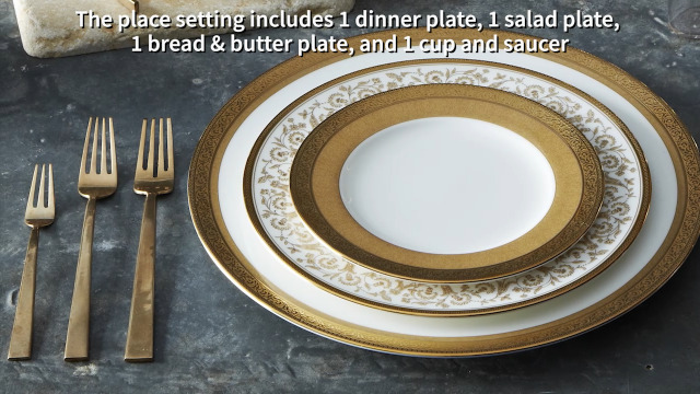 Amazon.com | Noritake Summit Gold 5-Piece Place Setting, Service