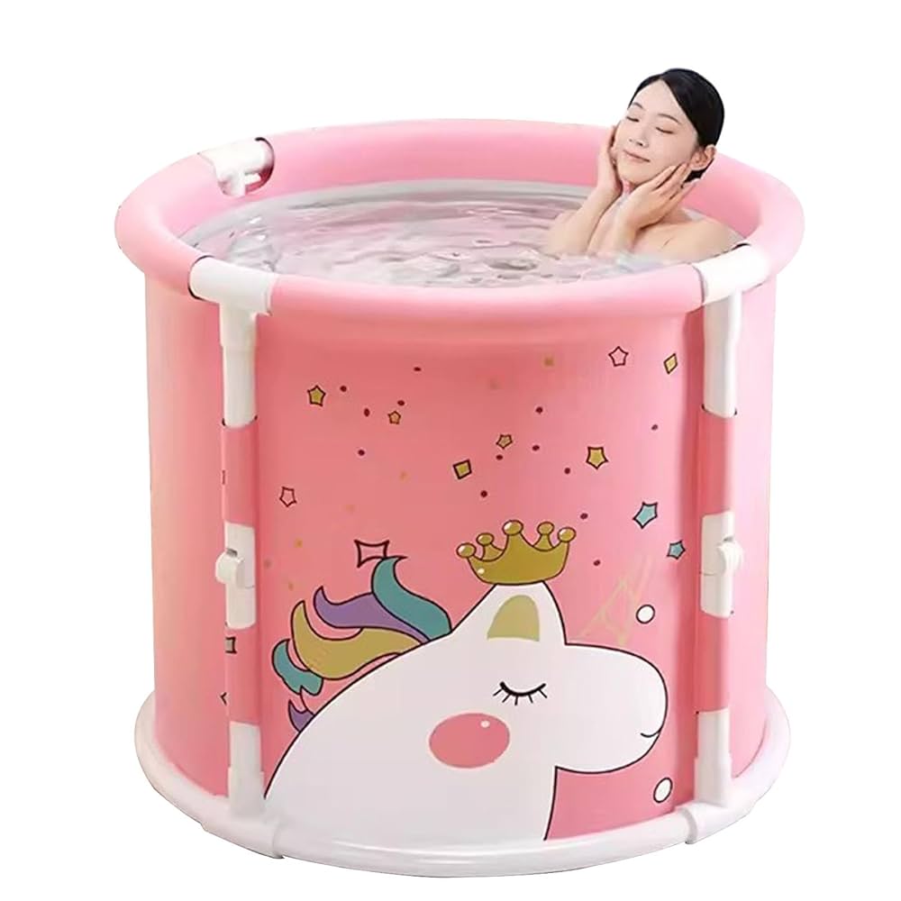 【自動膨張式】桜ピンクの充気バスタブ（浴槽）80×80×65cm 自動膨張式】桜ピンクの充気バスタブ（浴槽）80×80×65cm