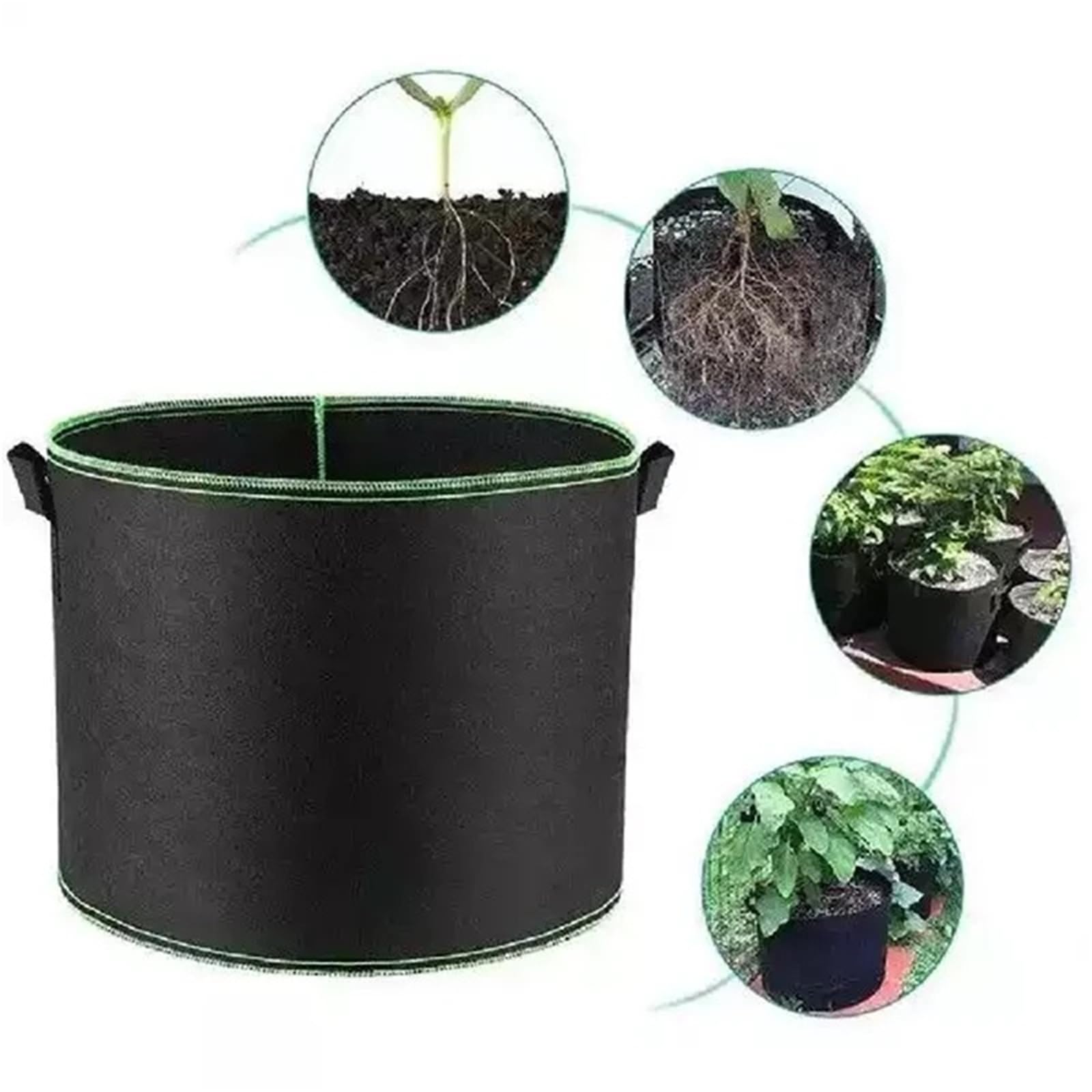 Stofftopf Stoff-Pflanzentopf, atmungsaktiv | For den Gemüse- und Obstanbau im Innenhof, Balkon, 3/5/7/10 Gallonen(7gallon-35x30cm)
