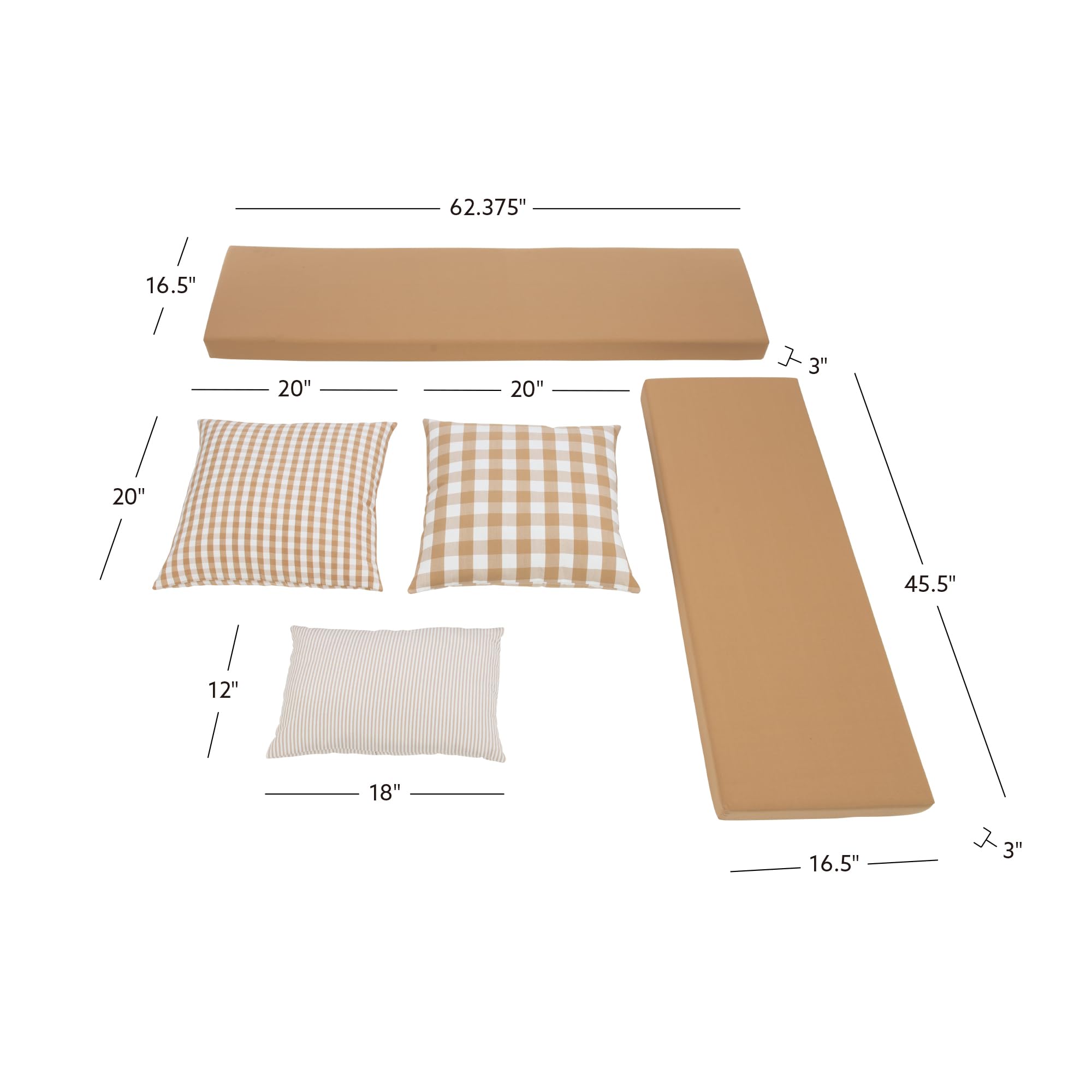 Amazon.com: Linon Harris Beige 2 Piece Nook Cushion Set with