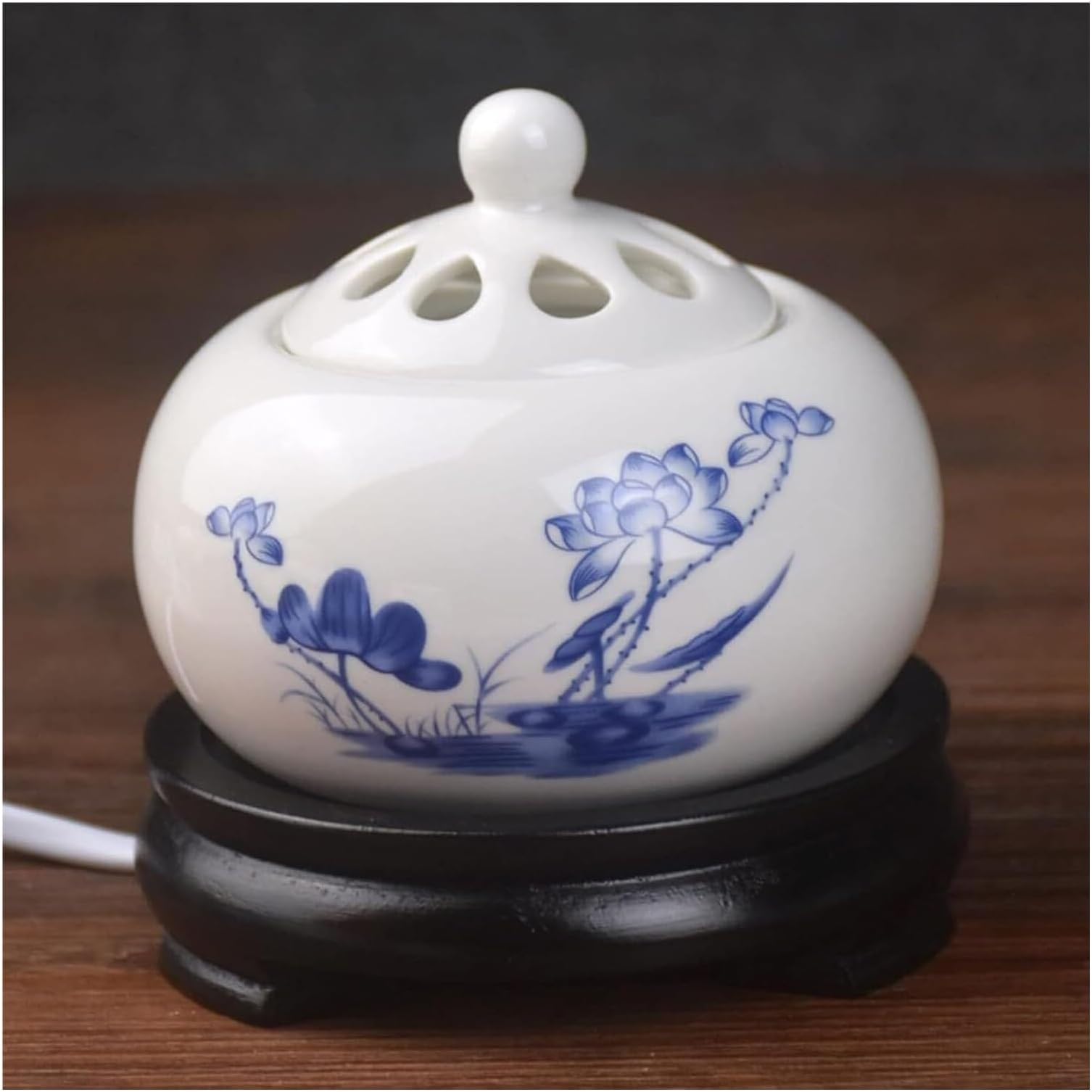Electric Ceramic Incense Burner - Adjustable Aroma Diffuser & Essential Oil Heater for Home & Office
