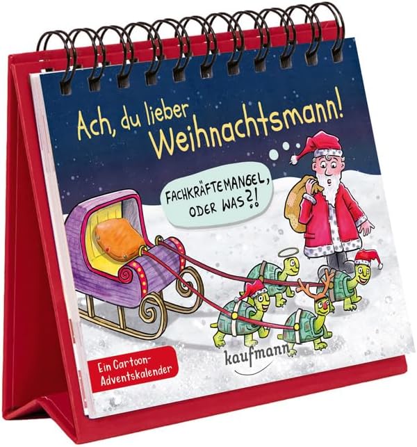 Ach, du lieber Weihnachtsmann!: A Cartoon Advent Calendar with Comic Christmas Cards (Comic Advent Calendar with 24 Funny Postcards)