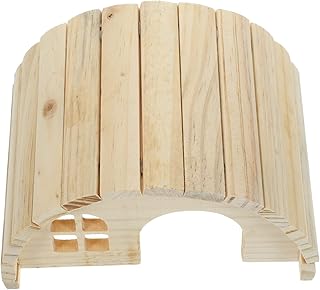 Balacoo 1 Conjunto De Esconderijo De Hamster Casa De Hamster Ninho De Madeira Hamster De Brinquedo Esconderijo De Hamster Ninho De Hamster Casa Semicírculo Casa De Hamster Doméstico De