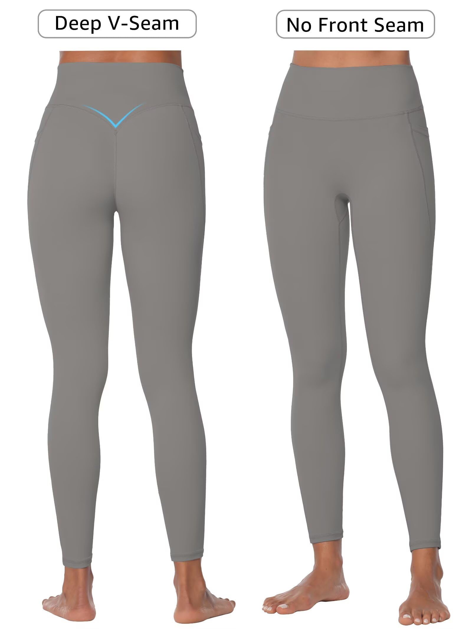 Sunzel Hidden Butt Lifting Scrunch Workout Leggings with Pockets for Women No Front Seam Gym Yoga Pants with Tummy Control 25