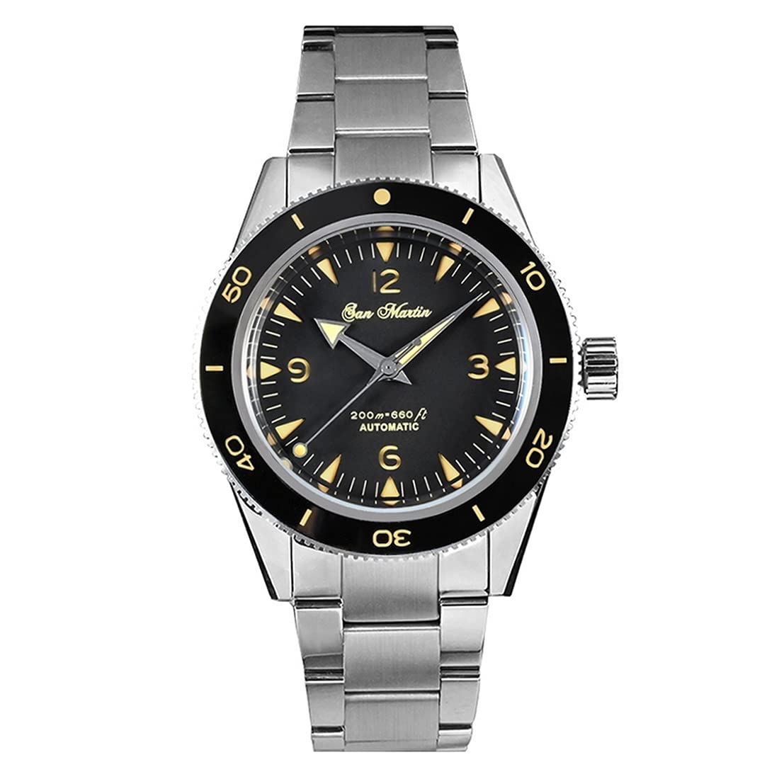 Mens Dive Watches,MenAutomaticWatch San Martin 200m Waterproof self Wind Mechanical Military Wristwa