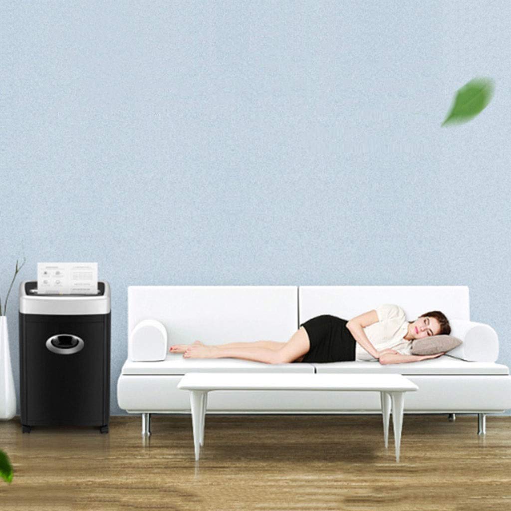 Negro Shredder -Alta Seguridad Micro-Cut Trituradora de Papel con arrancamiento Cesta, Negro