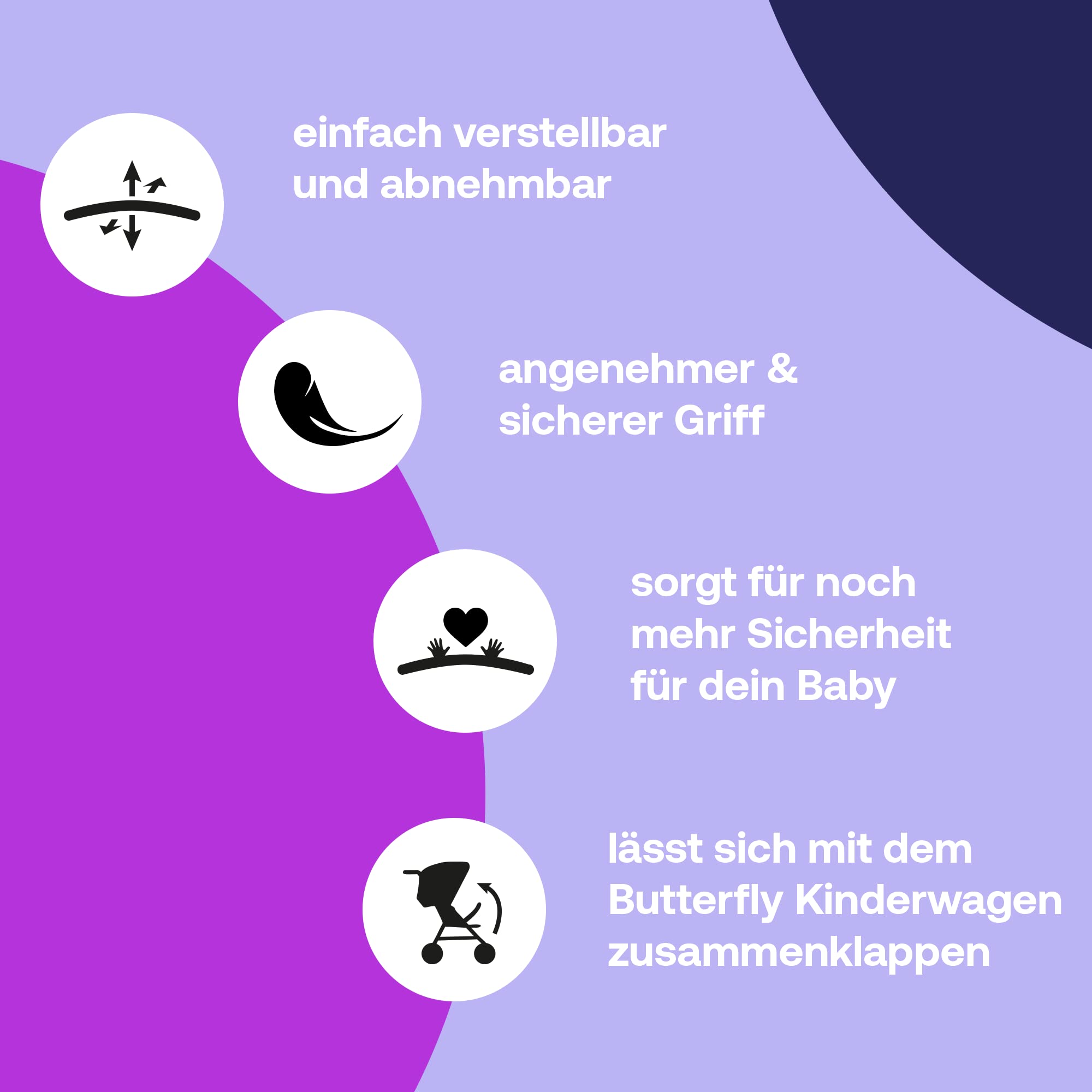 Bugaboo Butterfly Sicherheitsbügel, Halterung für Babys ab 6 Monaten für mehr Sicherheit auf Reisen, einfach zu befestigen und verstellen, abwischbar, minimalistisches und nachhaltiges Design
