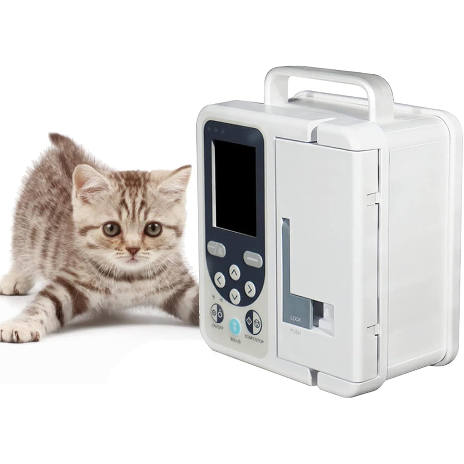Veterinär-Infusionspumpe, Veterinär-elektronische Peristaltikpumpe Mit LCD-Display, Multifunktionaler Wiederaufladbarer Automatischer Akustischer Und Optischer Alarm, Mikropumpe Für Haustiere