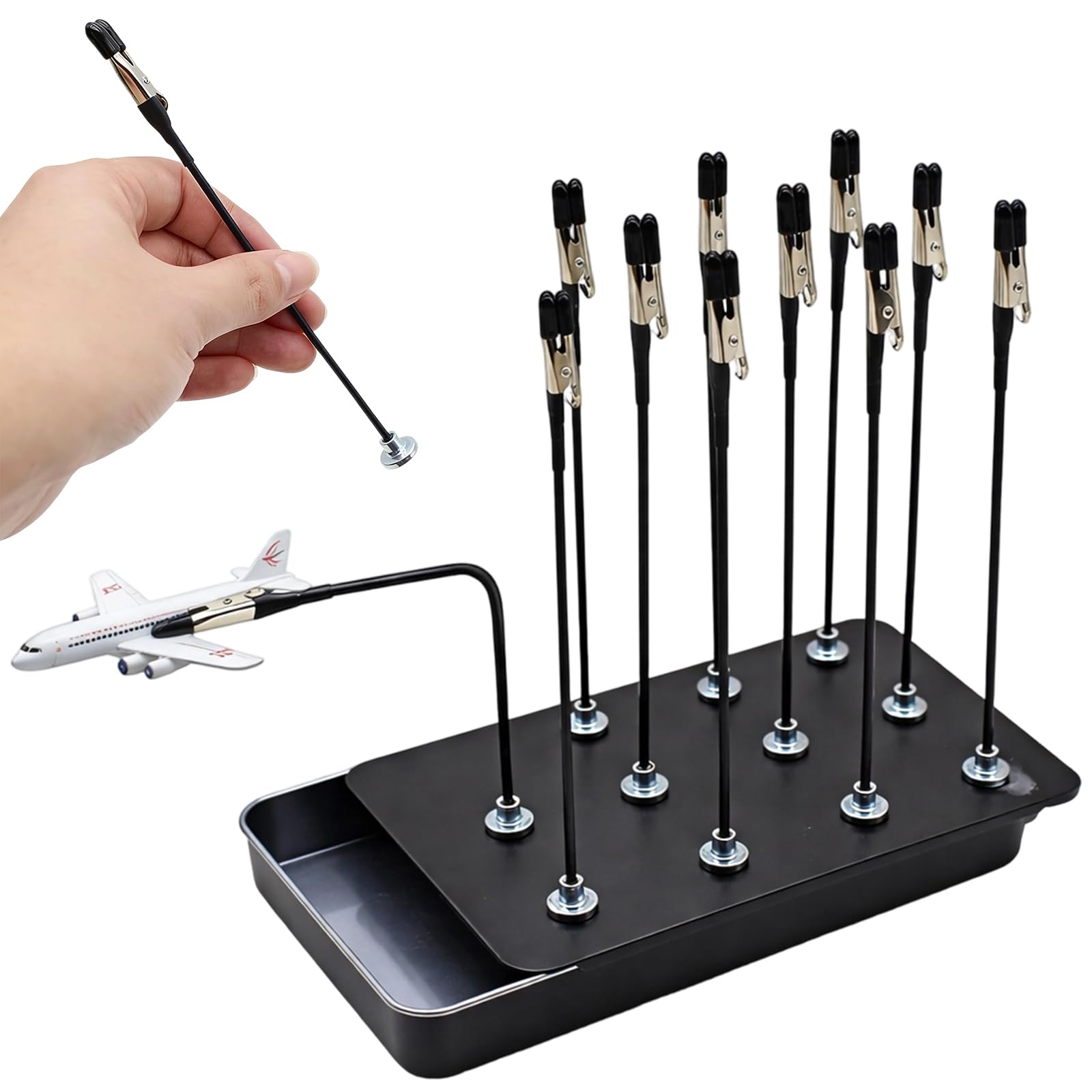 12pcs Helping Hands Soldering, Helping Hand Tools, Model Making Tools for Miniature Painting and Electronics Assembly, Black Box Set with Stable Base