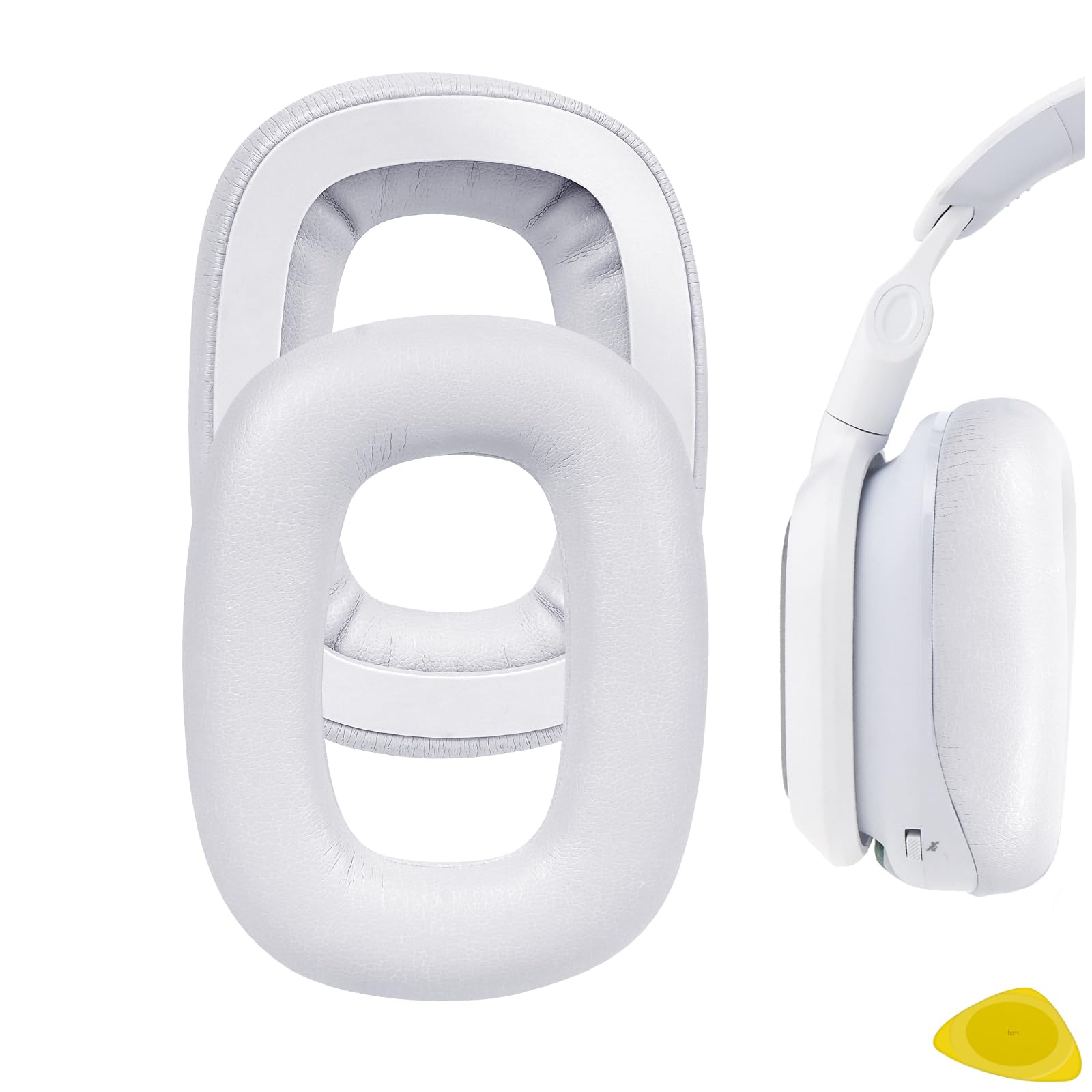Geekria QuickFit Replacement Ear Pads for Logitech G Astro A30 Headphones Ear Cushions (White)