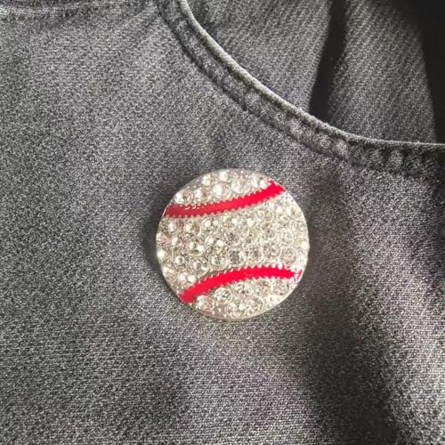 Image of Shiny Rhinestone Baseball Rugby Basketball Enamel Pin Creative Lapel Brooch for Women Men Sports Fans Jackets Backpack Hats Clothes Gift