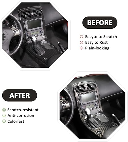 Miniatura 2 de Panel de consola central de automóvil, panel de consola central multimedia, moldura decorativa para Chevrolet Corvette C6 2005-2013 (fibra de