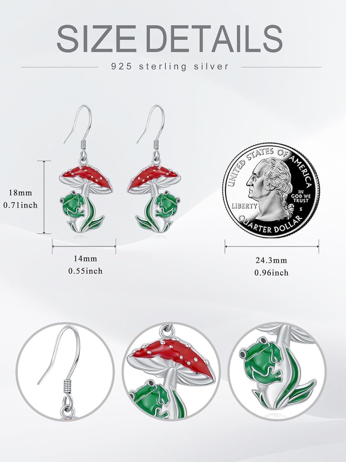 Snowflake/Snowman/Xmas Tree/Reindeer/Mushroom Earrings for Women 925 Sterling Silver Christmas Earrings Dangle for Women Christmas Jewelry for Her - Image 4