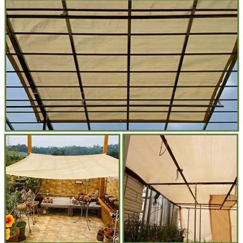 Filet pare-soleil extérieur beige pour bloquer la chaleur du balcon - 5