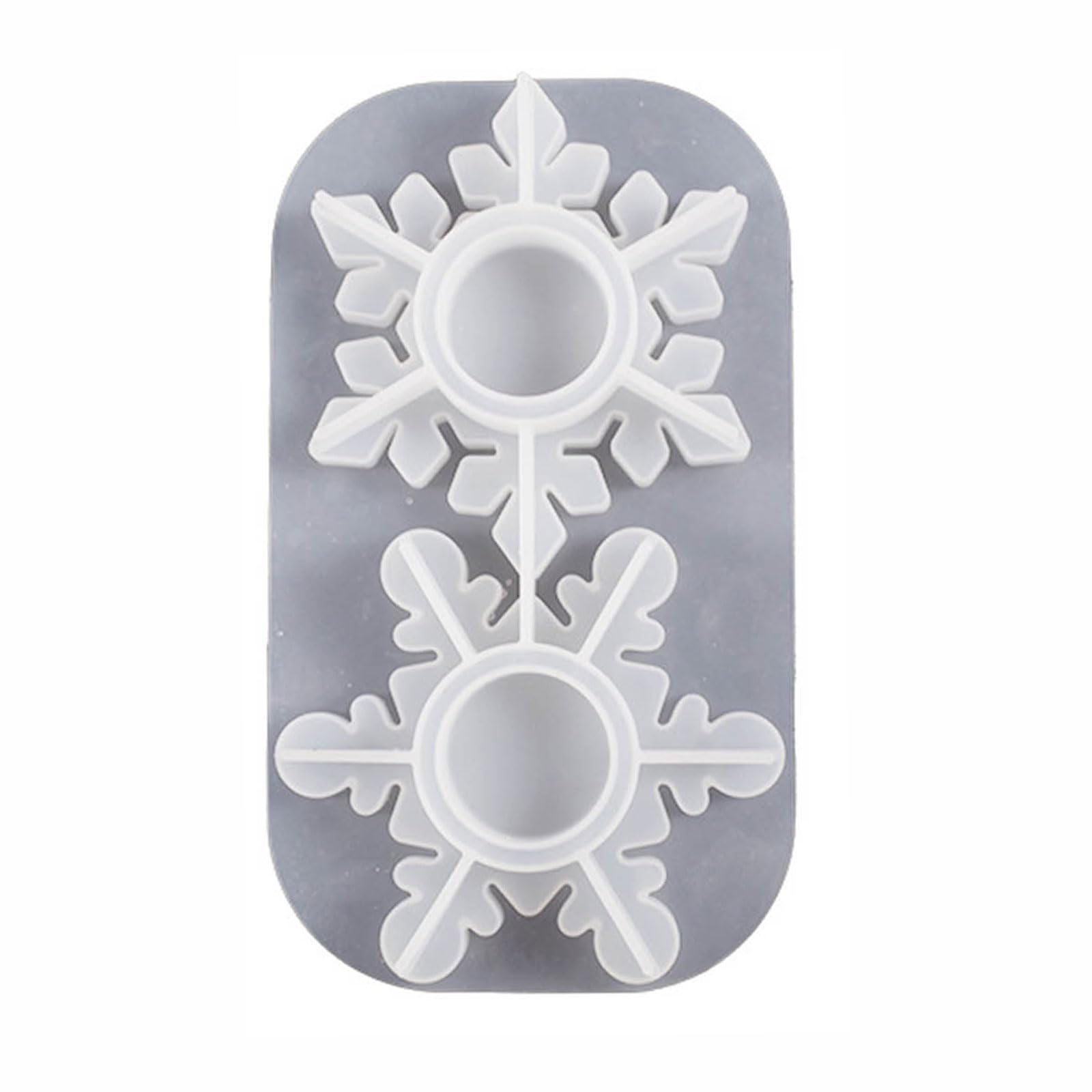 NEWFT Resin Candle Holder Silicone Crystal Snowflake Shaped Candlestick Epoxy Mold for Christmas Home Decoration Crafts