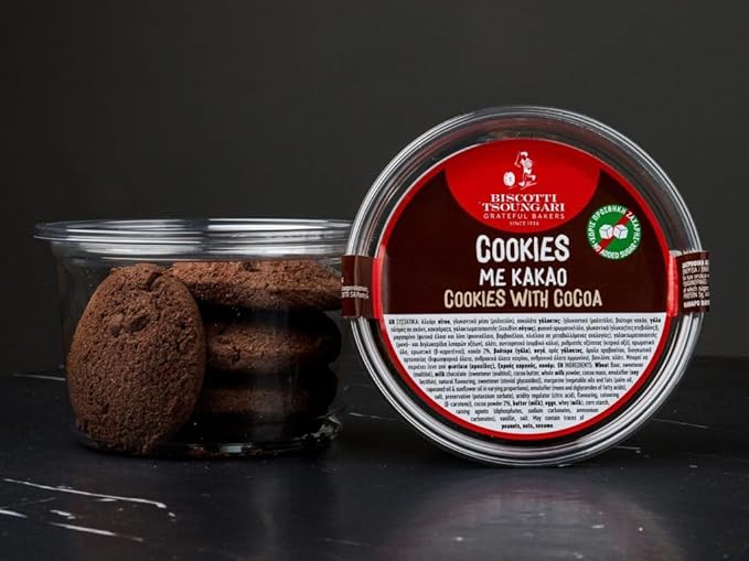 Biscotti Tsoungari Sugar-Free Cocoa Cookies 120g miniatura 3