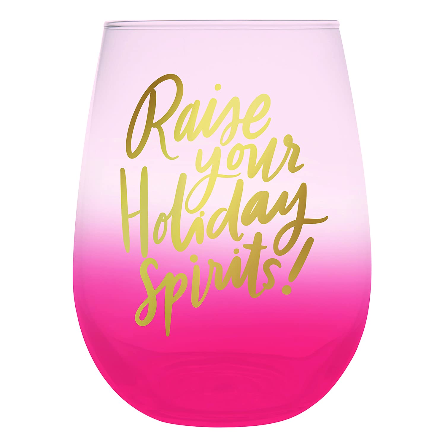 slant collectionsCollections Thimblepress Stemless Wine Glass, 20-Ounce, Holiday Spirits