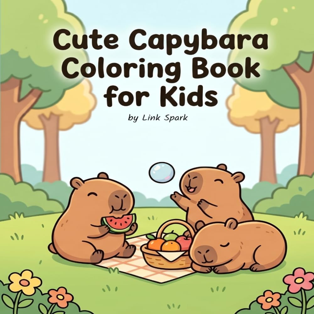 Cute Capybara Coloring Book for Kids: Adorable Capybara Club Coloring Pages with Bold and Easy Designs for Relaxation and Fun