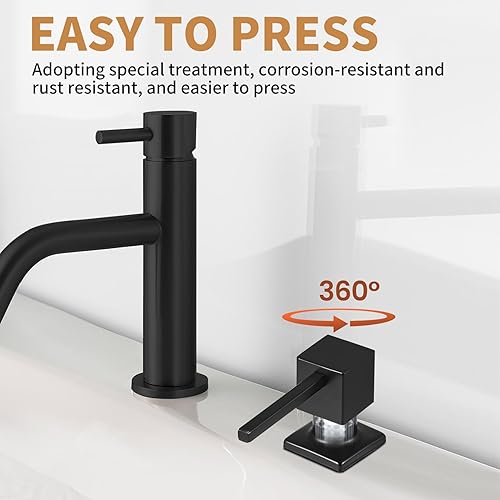 Miniatura 6 de Yofidra Dispensador de jabón para fregadero de cocina bomba dispensadora de jabón para fregadero integrada, dispensador de jabón de fregadero de