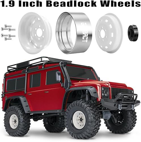 Miniatura 3 de GLOBACT 1.9 Beadlock Wheels - Cubo de rueda RC para 1/10 TRX4 TRX6 Axial SCX10 I II III Pro Redcat RC Crawler accesorios de actualización