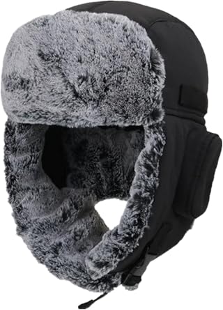 Winter Trapper Hat,Russian Ushanka Trooper Aviator Hats for Men & Women,Snow Eskimo Hat with Ear Flaps for Cold Weather.