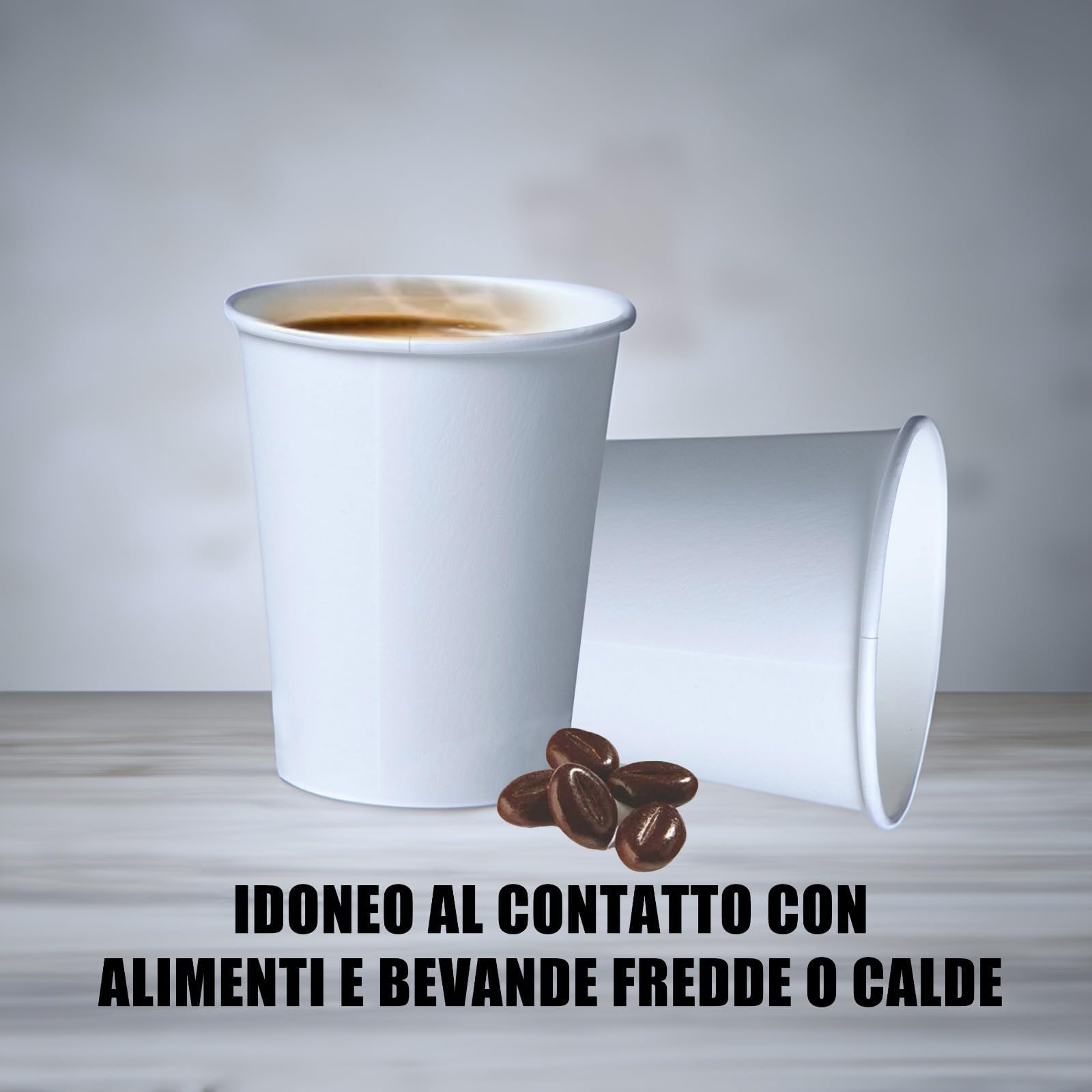 DETERMONDO Bicchieri Carta Bianchi Monouso Grandi 250 ml Usa e Getta, Termici Ideali Per Acqua, Caffè, Cappuccino, Tisane e Bevande Calde Compostabili e Riciclabili 1000 pz