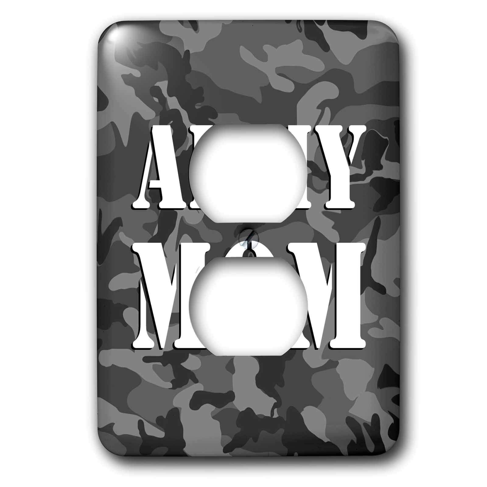 Cadeau pour maman de soldat avec la plaque Army Mom Gris camouflage 2 prises