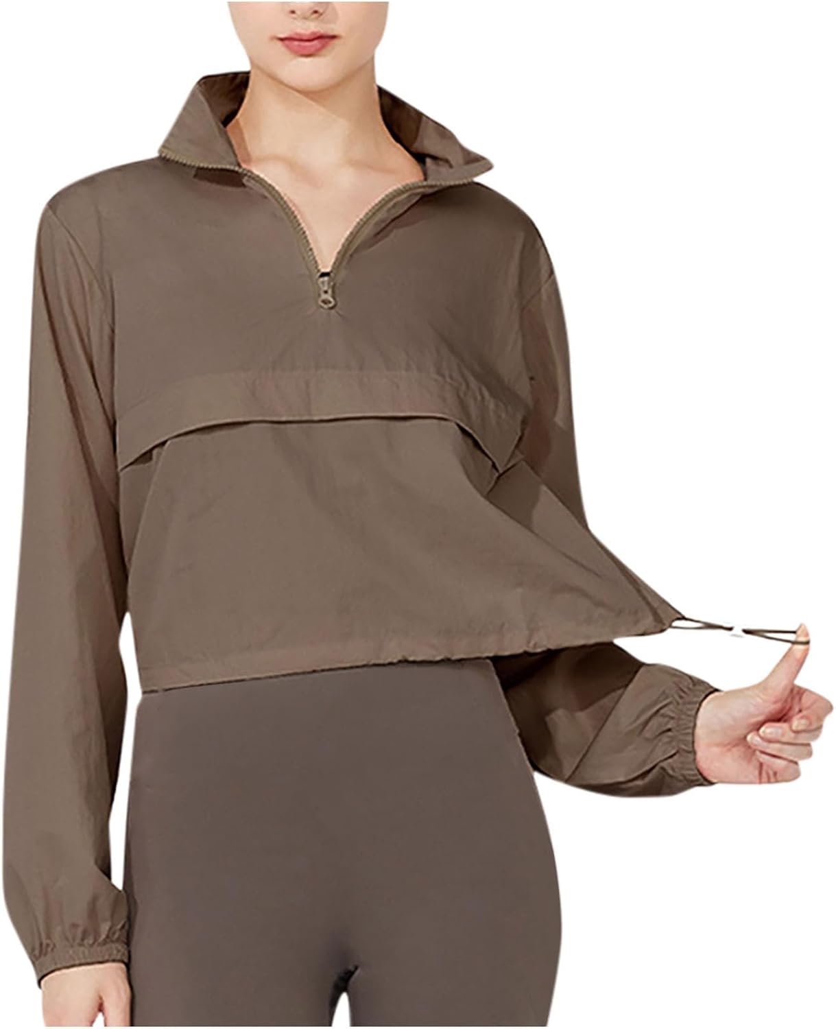 Women's Waterproof Hooded Rain Jacket Windproof Outdoor Coat with Zipper Pockets Hiking Camping Rainy Weather Jackets
