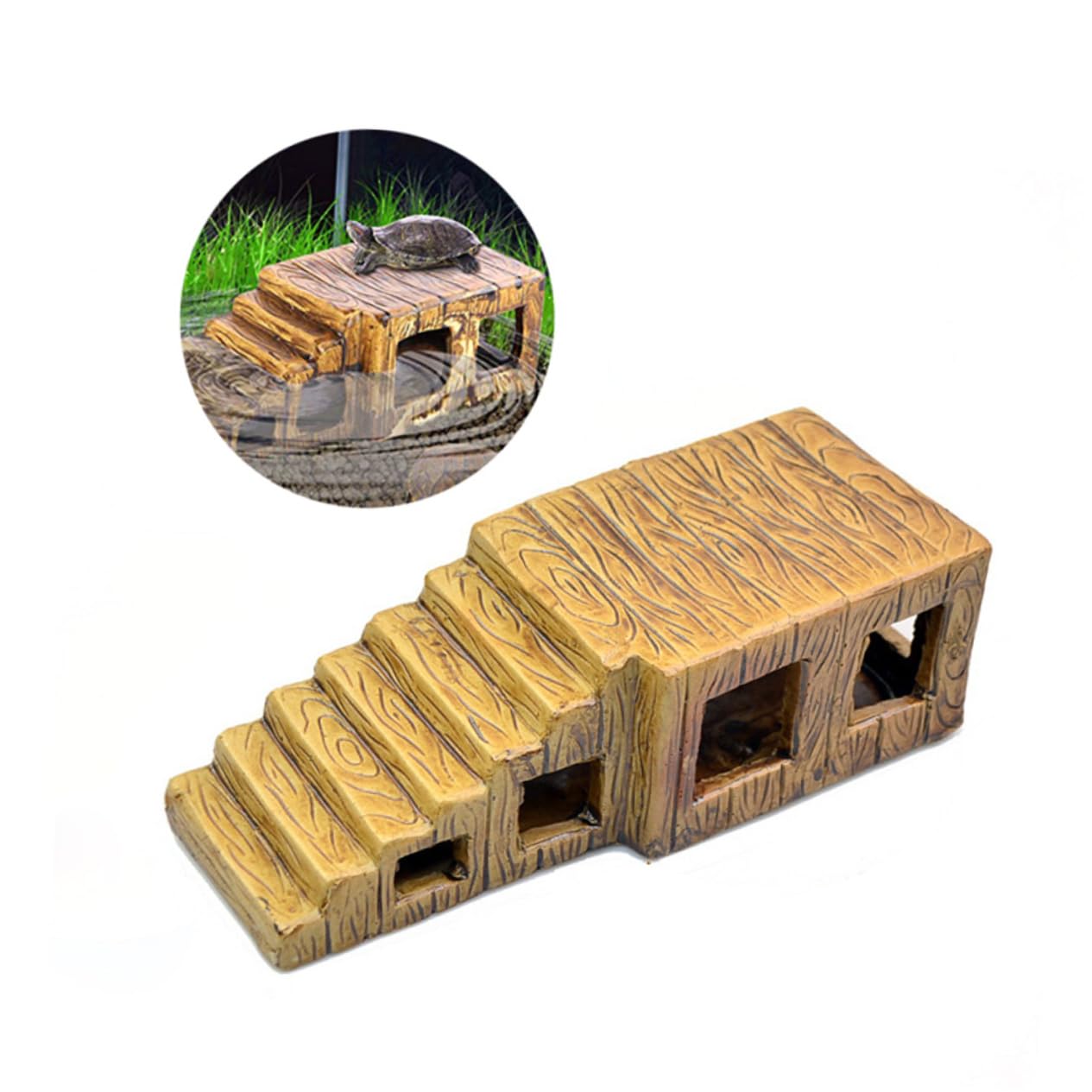 Toyvian Plataforma de Cerámica Rampa Estable para Tortugas de Agua Decoración Terrario y Diseño Ecológico para Acuario y Terrario Reptiles