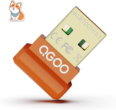 USB Bluetooth Adapter for PC - QGOO Bluetooth Dongle 5.3 EDR, Wireless Receiver for Desktop Computer Laptop Windows 8.1/10/11orange-232