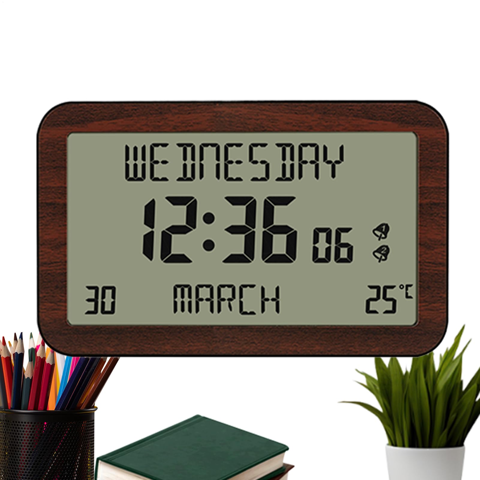 Horloge pour chambre à coucher et bureau LCD portable