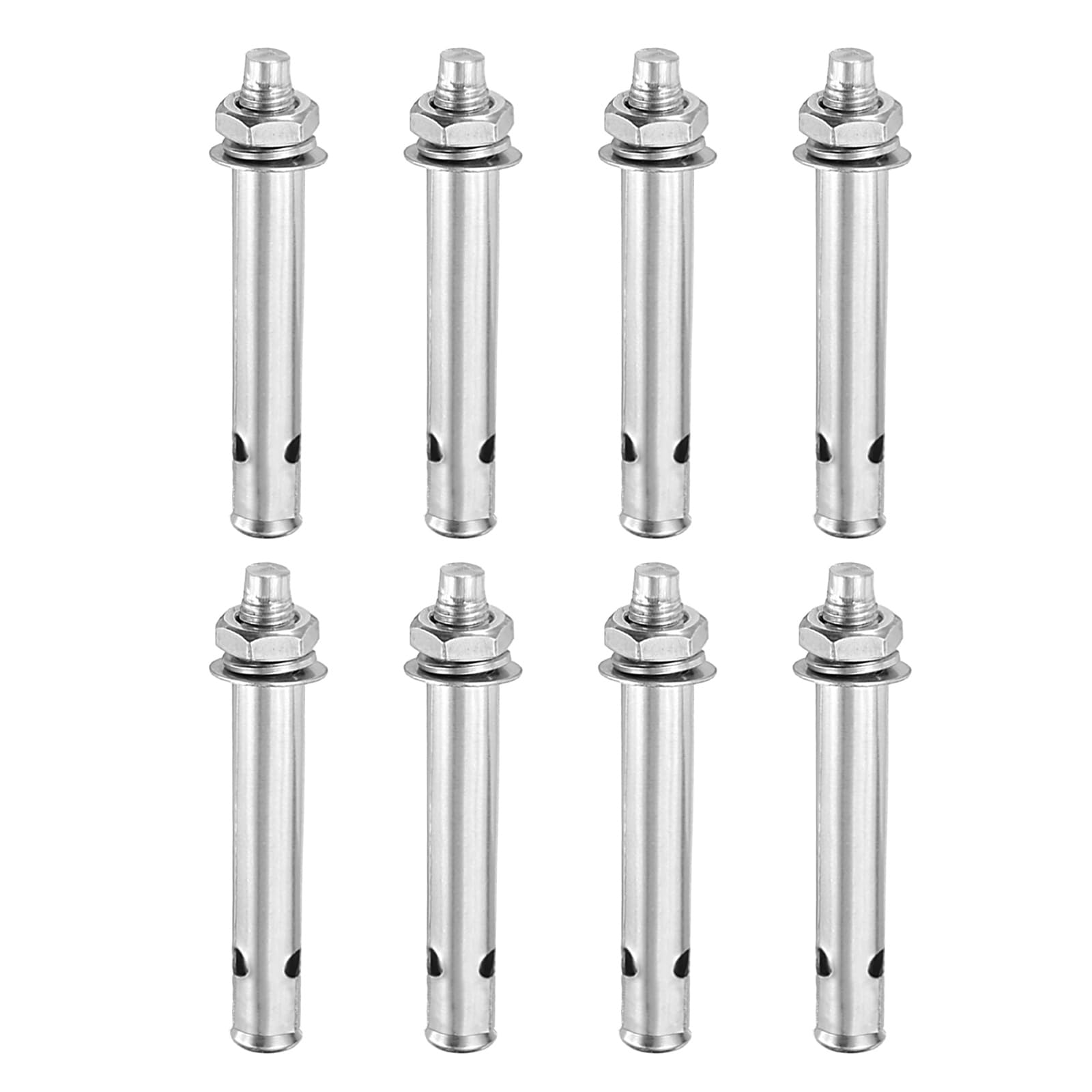 PATIKIL M6x60mm Expansion Bolts, 8 Pcs Stainless Steel External Hex Expansion Screw Bolt Sleeve Anchors Fastener for Concrete Wall Brick