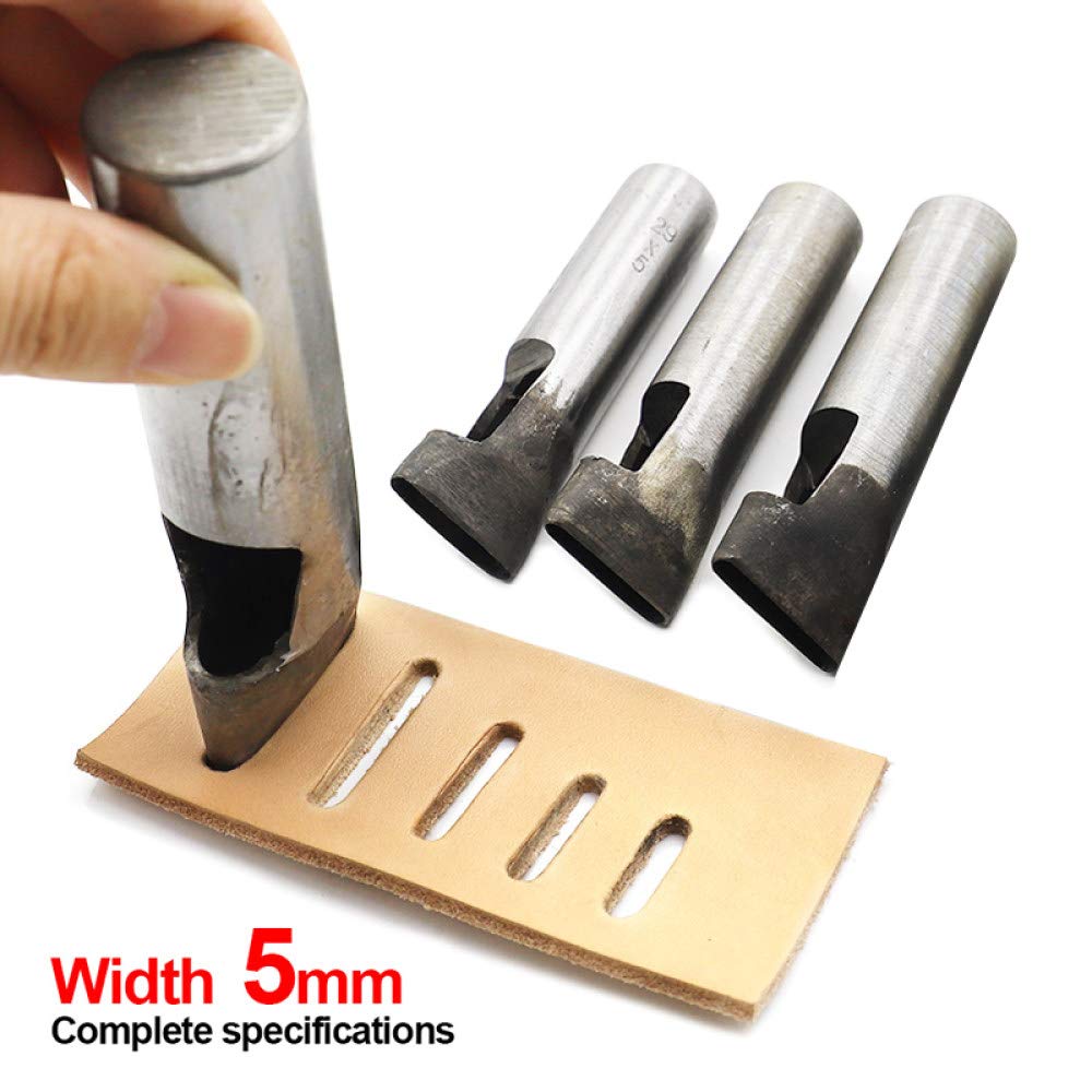 1 sztuk 5mm skórzany owalny kształt dziurkacz owalny kąt rozstawienie paska narzędzia do dziurkowania DIY Craft skórzany dziurkacz narzędzie do wiercenia otworów, 31mm X 5mm