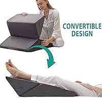 Vista 22 de Bedluxe - Juego de 4 almohadas ajustables de cuña para cama, almohada de espuma viscoelástica para después de la cirugía para el alivio del dolor