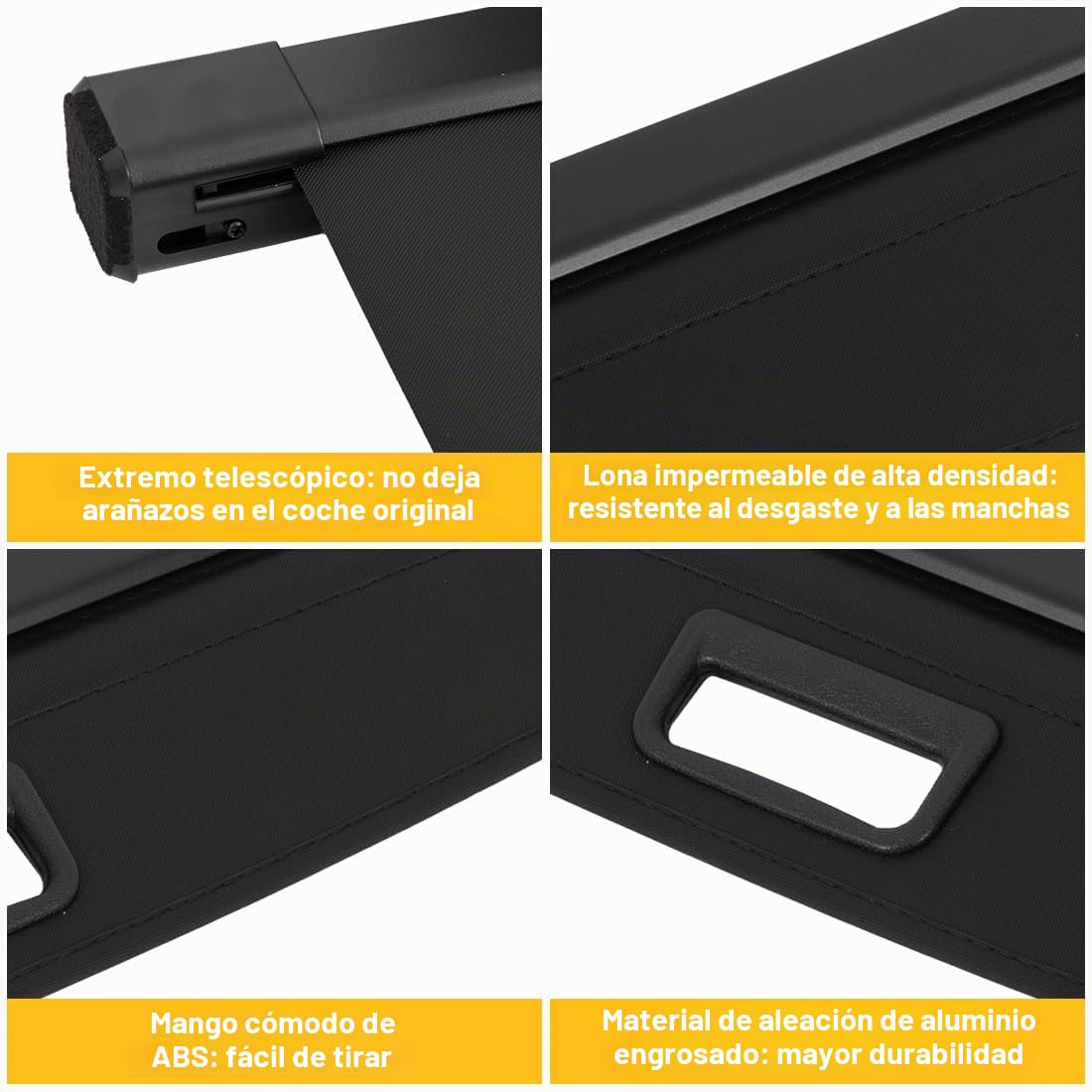 OREALTOOL Cubierta de Carga Retráctil, Pantalla Retráctil para Maletero Negra para compatible con GLC 2016 2017 2018