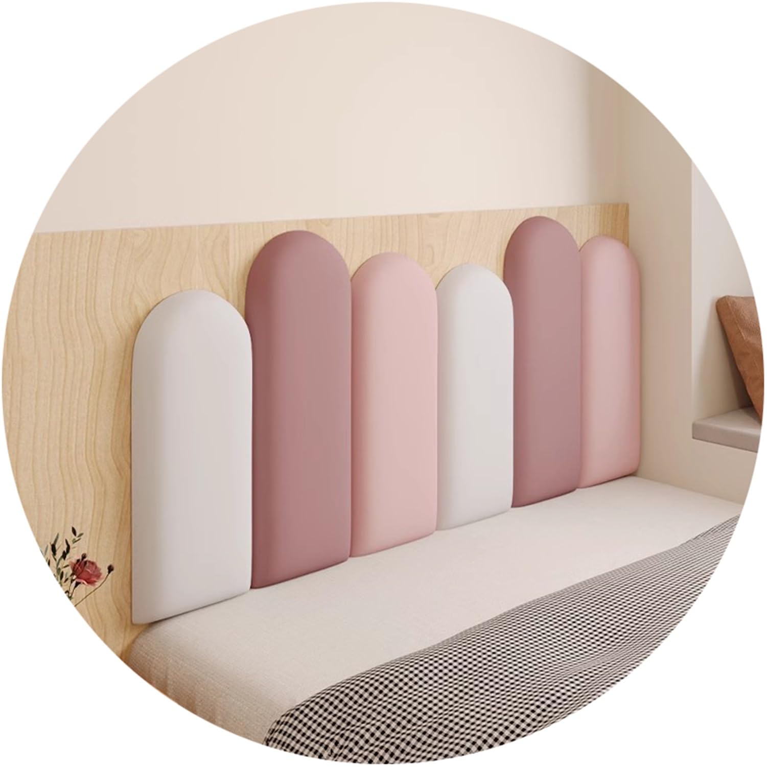 Testiera per letto rimovibile e incollata, imbottitura anti collisione, autoadesiva, per camera da letto, soggiorno, cameretta dei bambini (multicolore, 03, 120 x 55 cm)