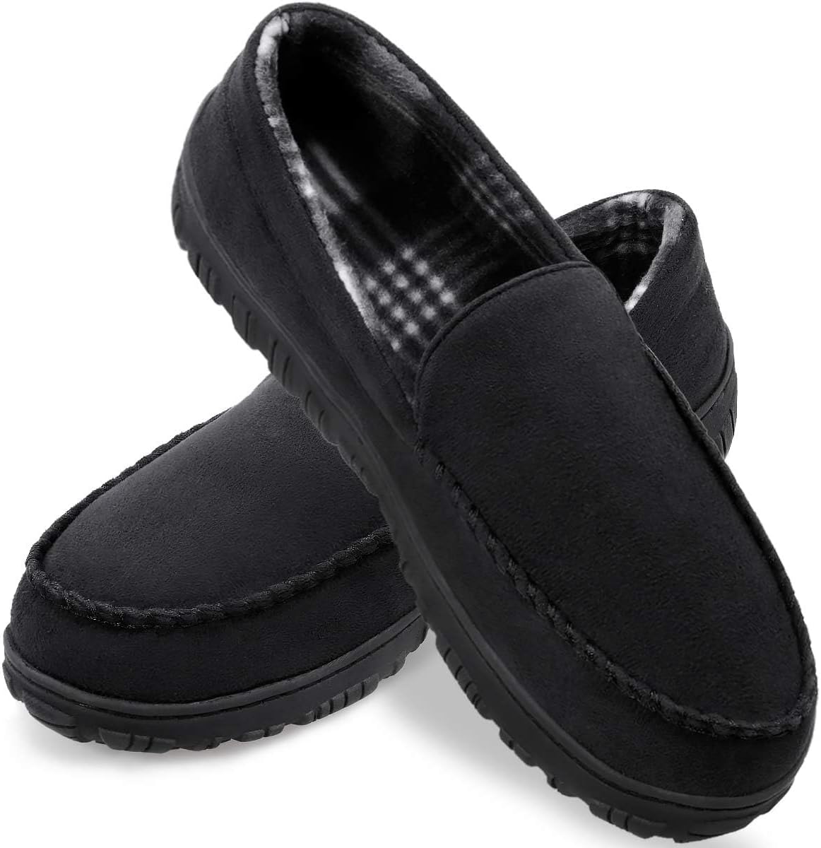 Mens Slippers Microsuede Moccasin Memory Foam House Shoes