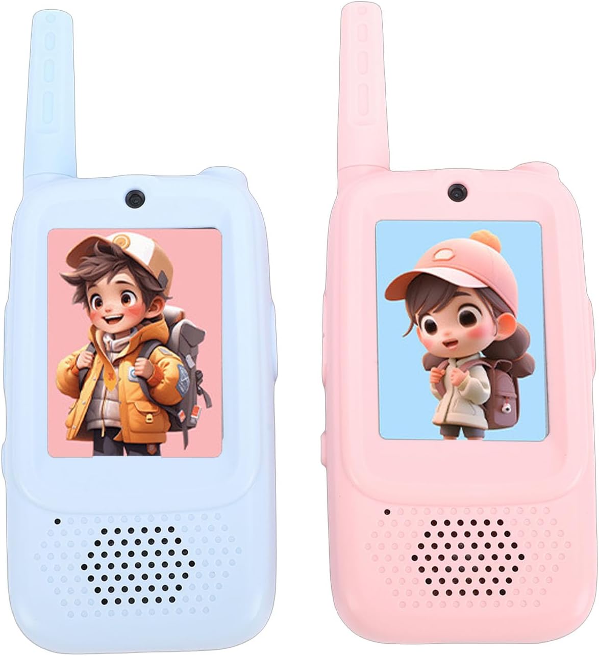 Video Walkie Talkies for Kids, HD Video Call & One Touch Operation, Handheld Rechargeable Intercom, for Family Games and Indoor Outdoor Camping