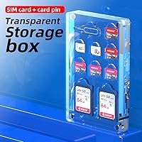 Vista 4 de Funda magnética transparente para tarjeta SIM de 10 ranuras y ranuras para tarjetas Micro SD TF, soporte para caja de almacenamiento, pin