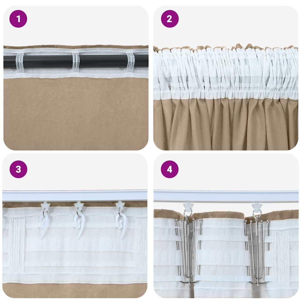 Set di 2 tende in velluto, 140 x 140 cm, oscuranti, isolamento termico, per soggiorno, camera da letto, ufficio, con occhielli e passanti, colore: champagne