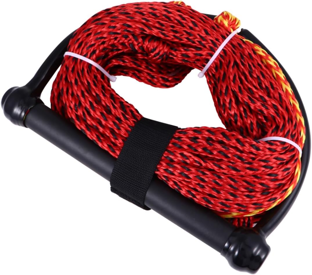 Homoyoyo Water Ski Rope with Black Handle 1-Section Floating Tow Rope for Wakeboard Kneeboard Boating Watersports Tubing Random Color