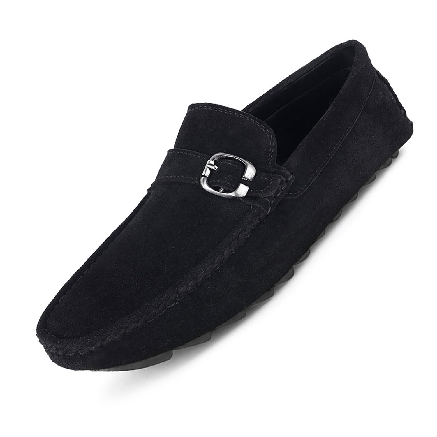LOUIS STITCH Loafers Formal Shoes for Men | Italian Suede Leather Moccasins with Buckle | Slip-on Shoes for Business, Casual, Parties | Solid Obsidian Black | UK Size 8 (ITSUBJB) (B0853BGBTP) Amazon Price History, Amazon Price Tracker