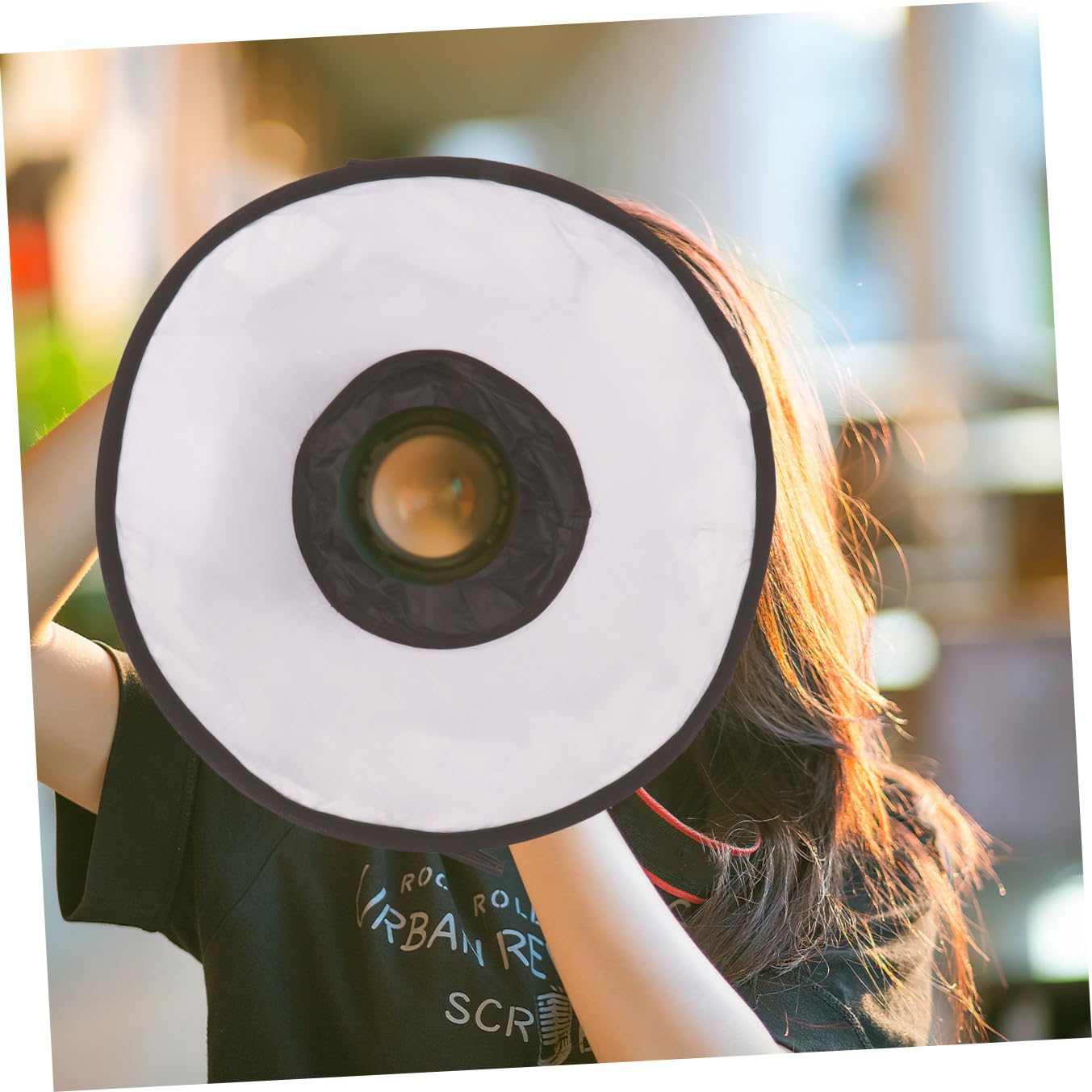 Veemoon Softbox Anular Plegable de 45cm, Difusor Portátil para Flash, Tela Recubierta y Bolsa Cremallera para Fotos de Boda y Retratos