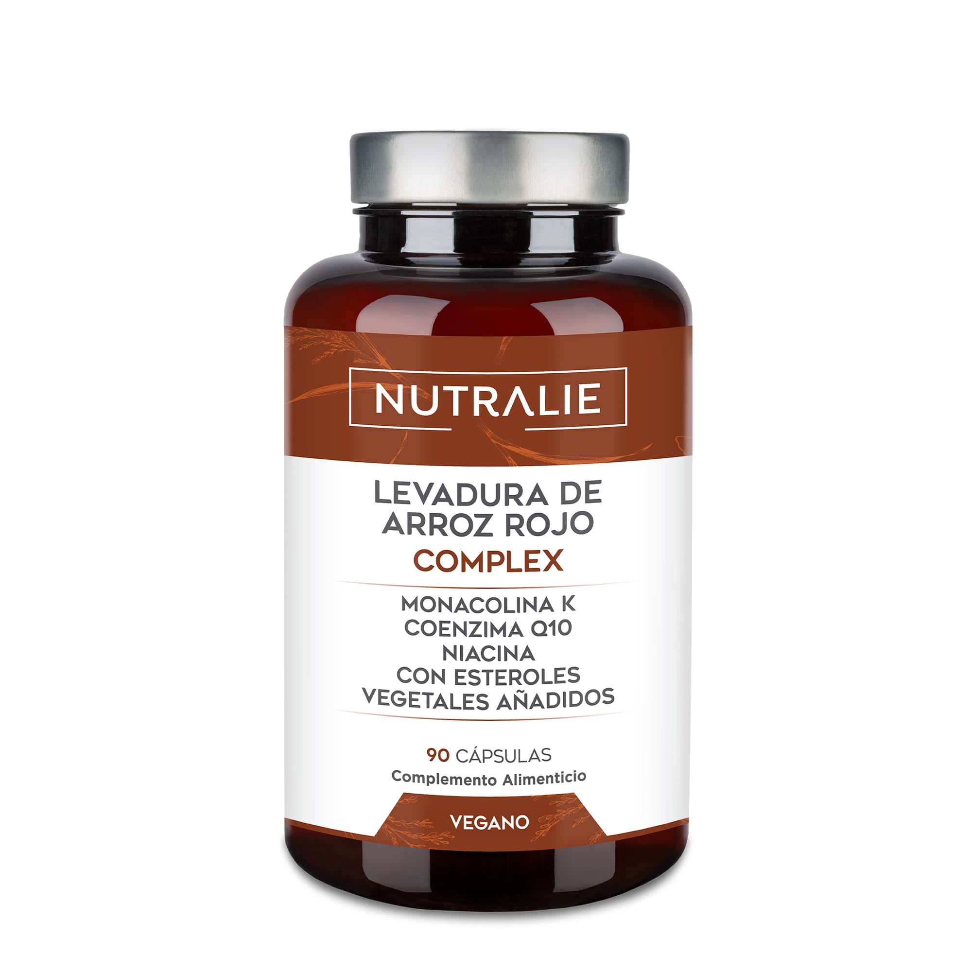 Levadura de Arroz Rojo 2,​9mg Monacolina K + Q10 + Vit C E - Levadura de Arroz Rojo Cápsulas - Red Yeast Rice Complex 90 Cápsulas Veganas Nutralie