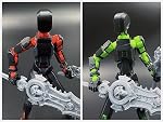 T13 Ensemble de figures d'action (assemblée terminée), 3D Imprimé Multi-Joint Movable Titan 13 Lucky Dummy 13 Robot mobile, Nova 13 Action Figurines Décorations de bureau pour le jouet des amoureux du jeu (Noir Rouge Vert)