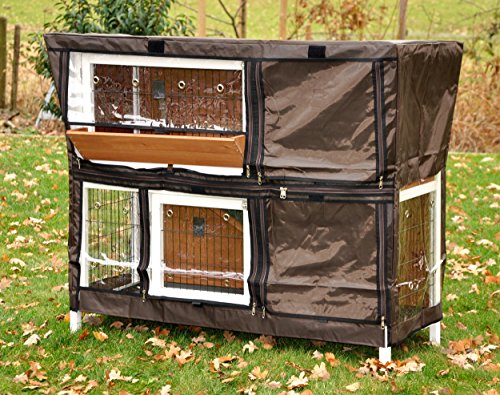 nanook Housse de Protection pour clapier Cage Lapin Bommel Taille 123 x 51 x 91 cm Couleur Marron Noir