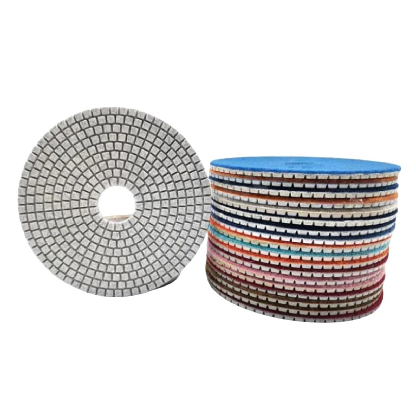Almohadillas de pulido de diamante húmedo de 150 mm y 6 pulgadas, 11 unidades, para pulido de granito y mármol, herramientas abrasivas, discos de lijado y rectificado (11 unidades, 100 unidades de 6 p