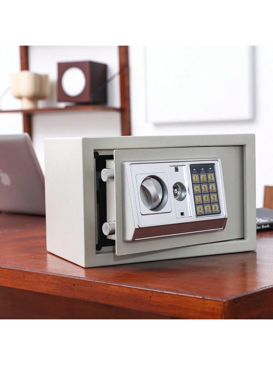 Amazon.co.jp: 自宅金庫 防犯金庫 電子金庫 ベージュ オフィス&ホーム