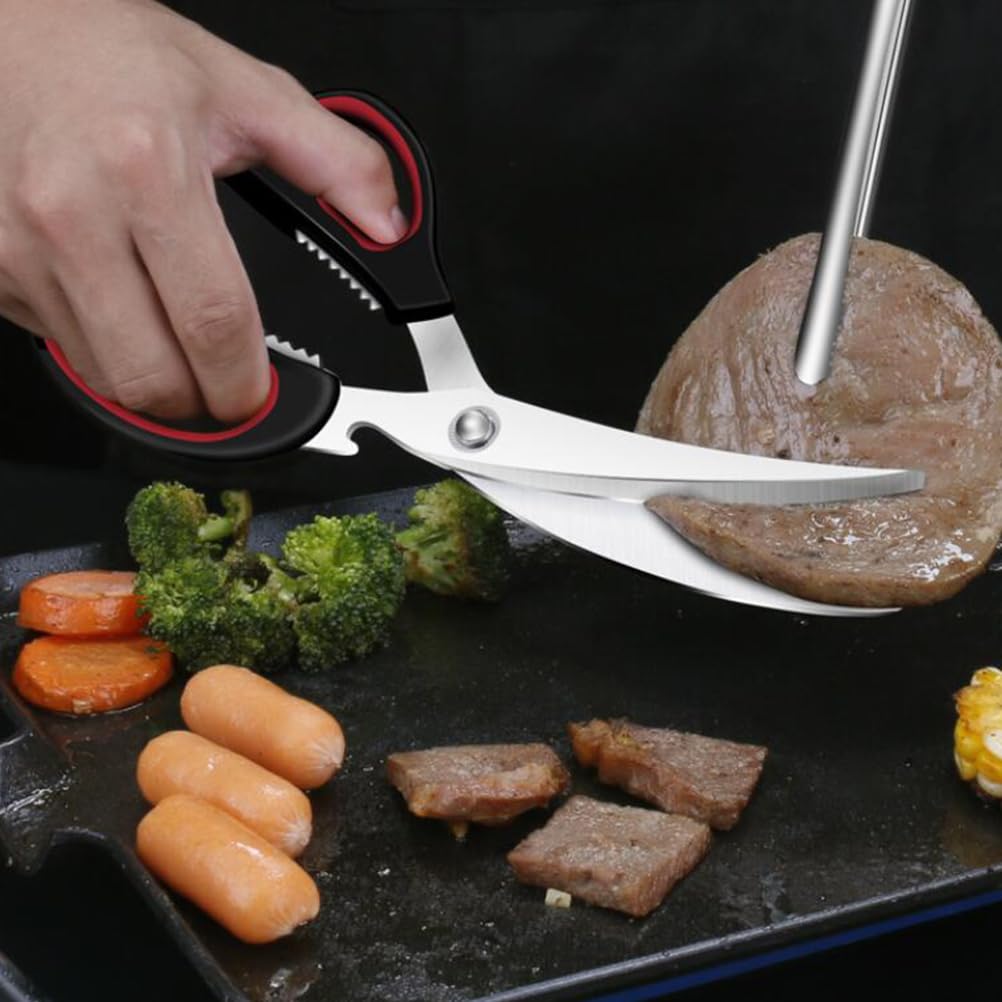 UPKOCH Lot de 2 Ciseaux coréens pour Barbecue et Pince à Barbecue en Acier Inoxydable, Design Ergonomique, antidérapant, idéal pour Le et la Cuisine